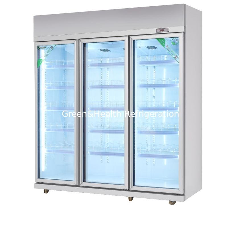 18C Commercial Glass Door Freezer Self Contained For Frozen Food
