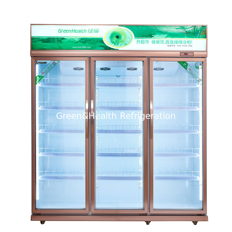 -18 ~ 22℃ Commercial Upright Glass Door Freezer For Meat Chicken / Ice Cream