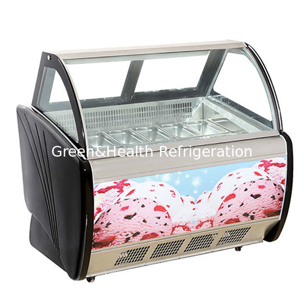 Convenience Store / Shop Commercial Multi Plate Ice Cream Refrigerated Storage Display Freezer