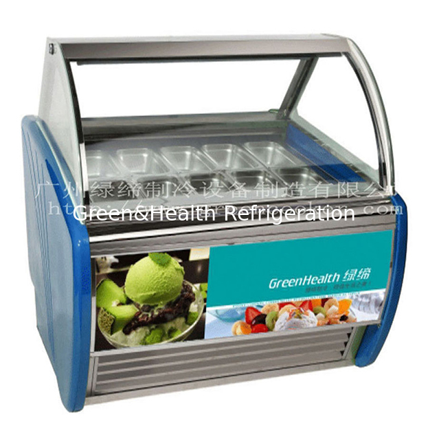 Convenience Store / Shop Commercial Multi Plate Ice Cream Refrigerated Storage Display Freezer