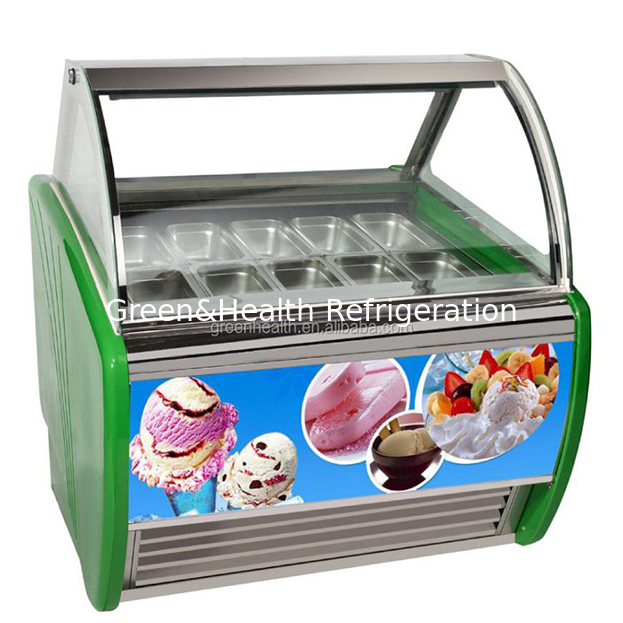 Convenience Store / Shop Commercial Multi Plate Ice Cream Refrigerated Storage Display Freezer