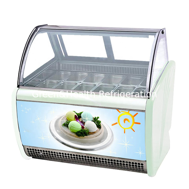 Convenience Store / Shop Commercial Multi Plate Ice Cream Refrigerated Storage Display Freezer