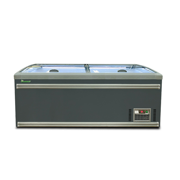 Horizontal Commercial Large Supermarket Frozen Goods/Frozen Fish Storage Refrigerated Island Cabinet Freezer