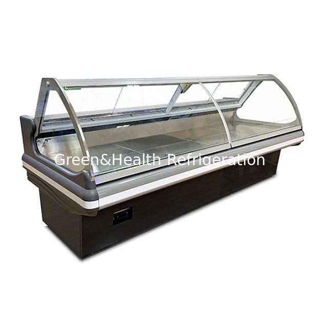 Commercial Horizontal Red With LED Lights Fresh Meat Storage Display Freezer For Sale