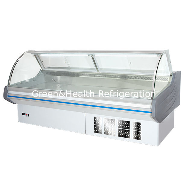 Commercial Horizontal Red With LED Lights Fresh Meat Storage Display Freezer For Sale