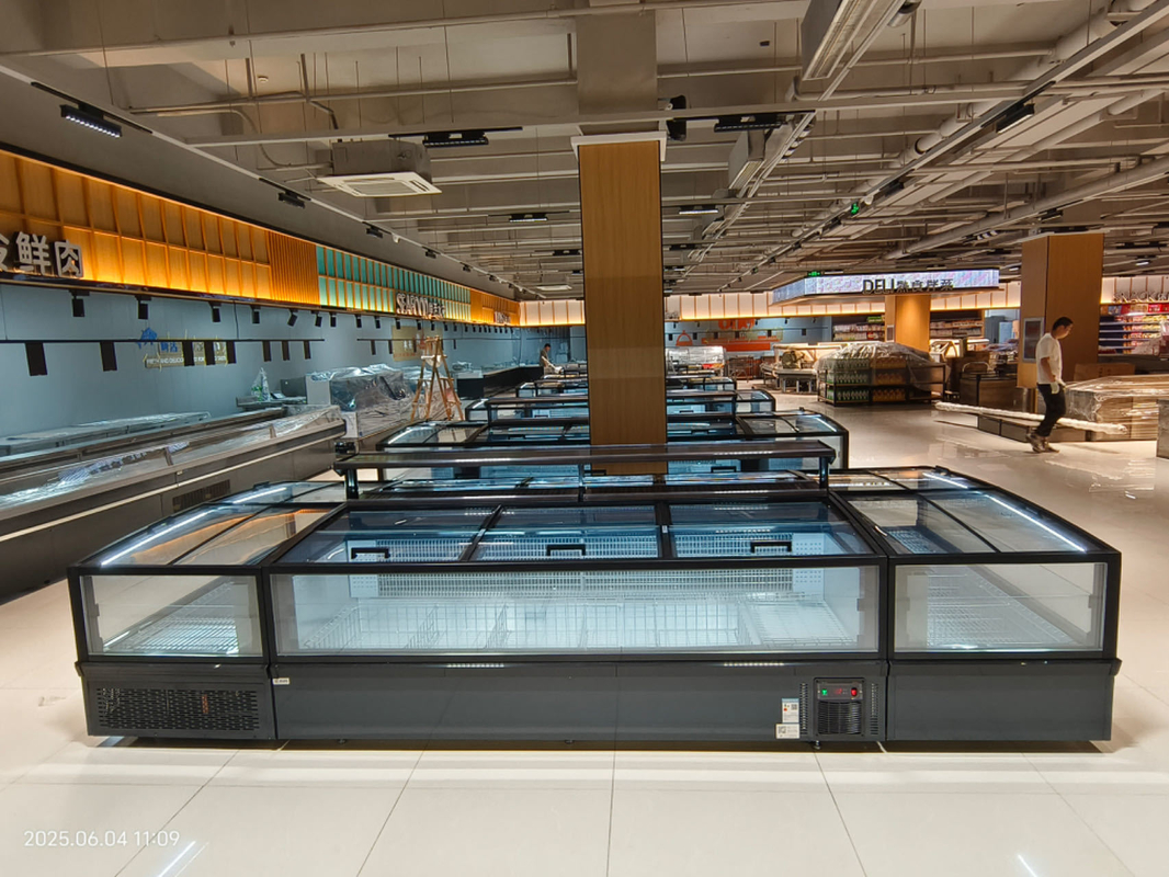 High-Efficiency Direct-Cooling Commercial Island Freezer | Auto-Defrost Supermarket Display Freezer With LED Lighting