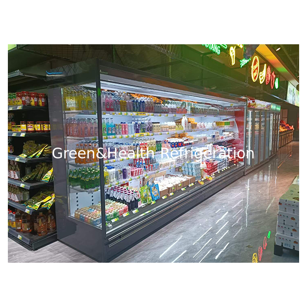 Supermarket/Store Fruit/Vegetable/Beverage Storage Refrigerator Right Angle Open Cabinet Freezer