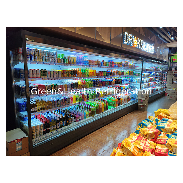 Supermarket/Store Fruit/Vegetable/Beverage Storage Refrigerator Right Angle Open Cabinet Freezer