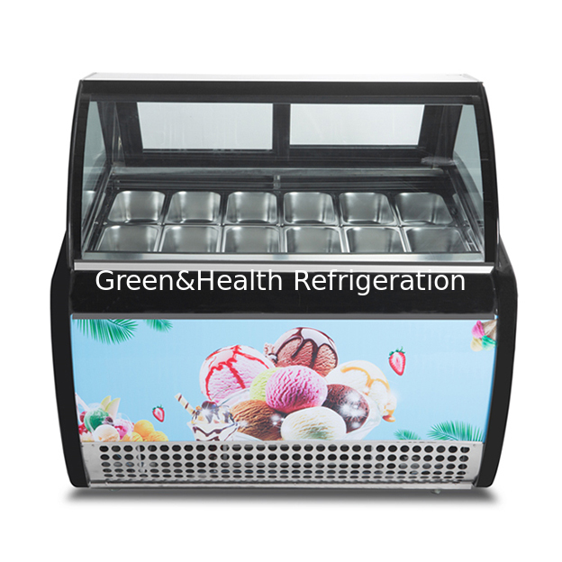 Store/Ice Cream Shop Uses Ice Cream Refrigeration To Display Stainless Steel Refrigerators Freezer