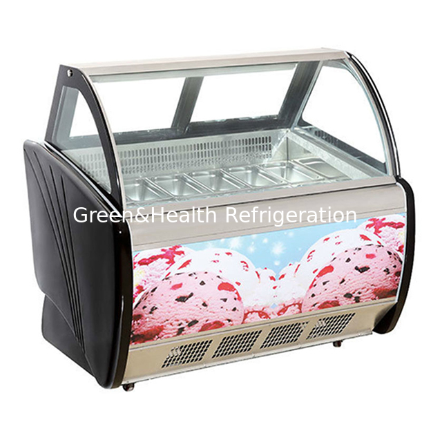Store/Ice Cream Shop Uses Ice Cream Refrigeration To Display Stainless Steel Refrigerators Freezer