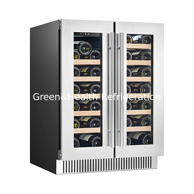 Factory Direct Sales 68 Bottles Oak Laminated Red Wine Refrigerated Display Red Wine Freezer