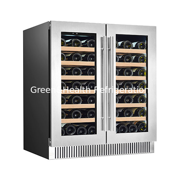 Factory Direct Sales 68 Bottles Oak Laminated Red Wine Refrigerated Display Red Wine Freezer