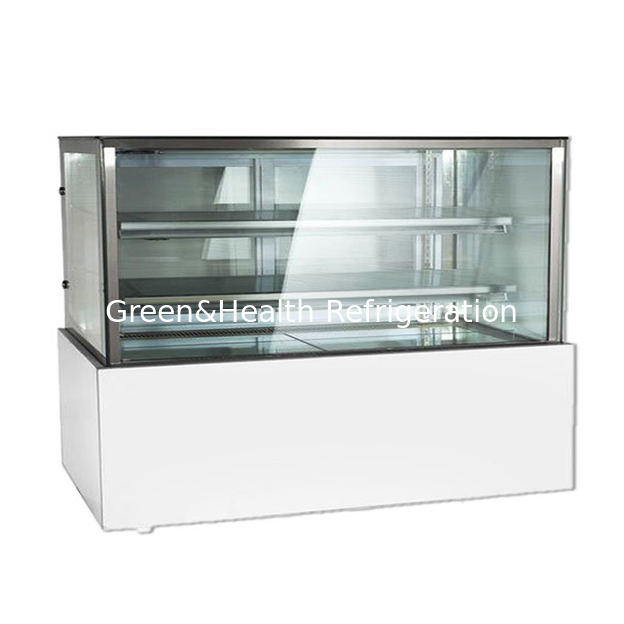 Factory Direct Sales Transparent Glass Right Angle Stainless Steel Cake Refrigerated Display Freezer