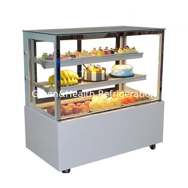 Factory Direct Sales Transparent Glass Right Angle Stainless Steel Cake Refrigerated Display Freezer