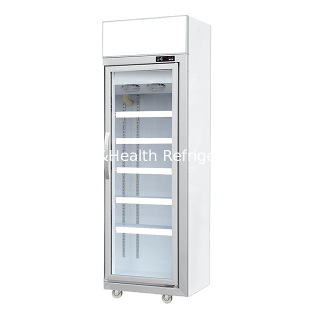 Commercial Glass Door Display Freezer with R290 Refrigerant LED Lighting and Auto Spring Back Door