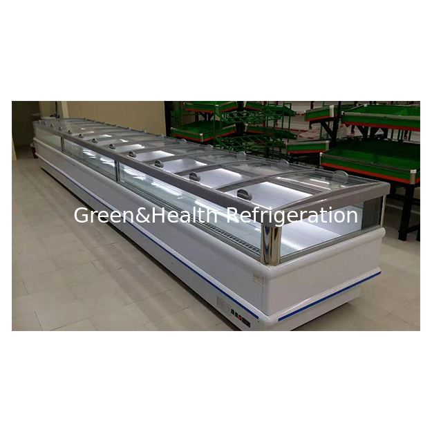 Horizontal Large Commercial Supermarket/Store Refrigerated Display Island Cabinet Freezer