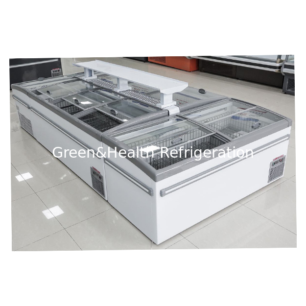 Horizontal Large Commercial Supermarket/Store Refrigerated Display Island Cabinet Freezer