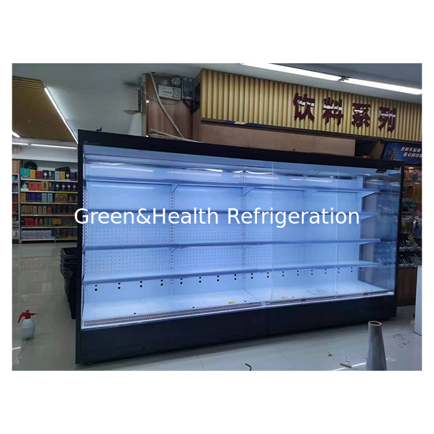 Right Angle Five Story Supermarket Fruit/Vegetable/Milk Refrigerated Open Cabinet Freezer