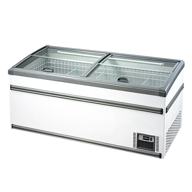 Supermarket/Store Storage Frozen Goods Large Built-In Compressor Island Cabinet Freezer