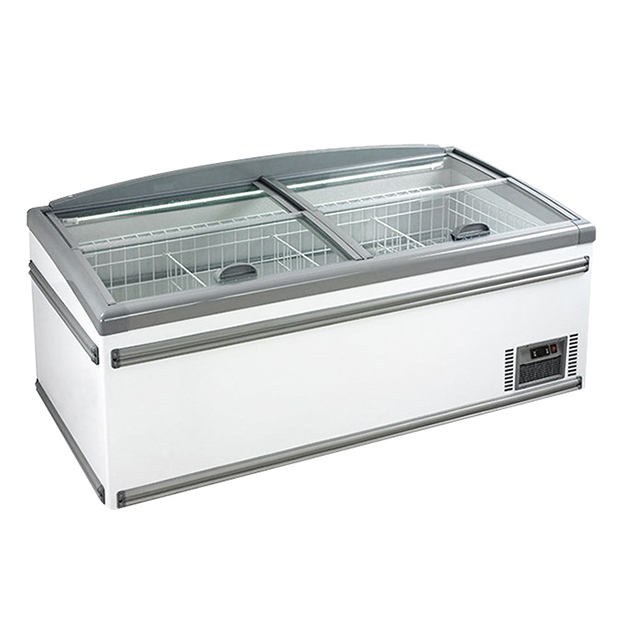 Supermarket/Store Storage Frozen Goods Large Built-In Compressor Island Cabinet Freezer