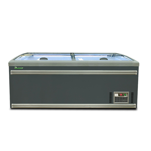 Supermarket/Store Storage Frozen Goods Large Built-In Compressor Island Cabinet Freezer