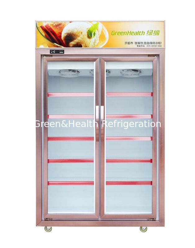 Upright Vertical Ice Cream Glass Door Display Freezer For Frozen Food Energy - Saving