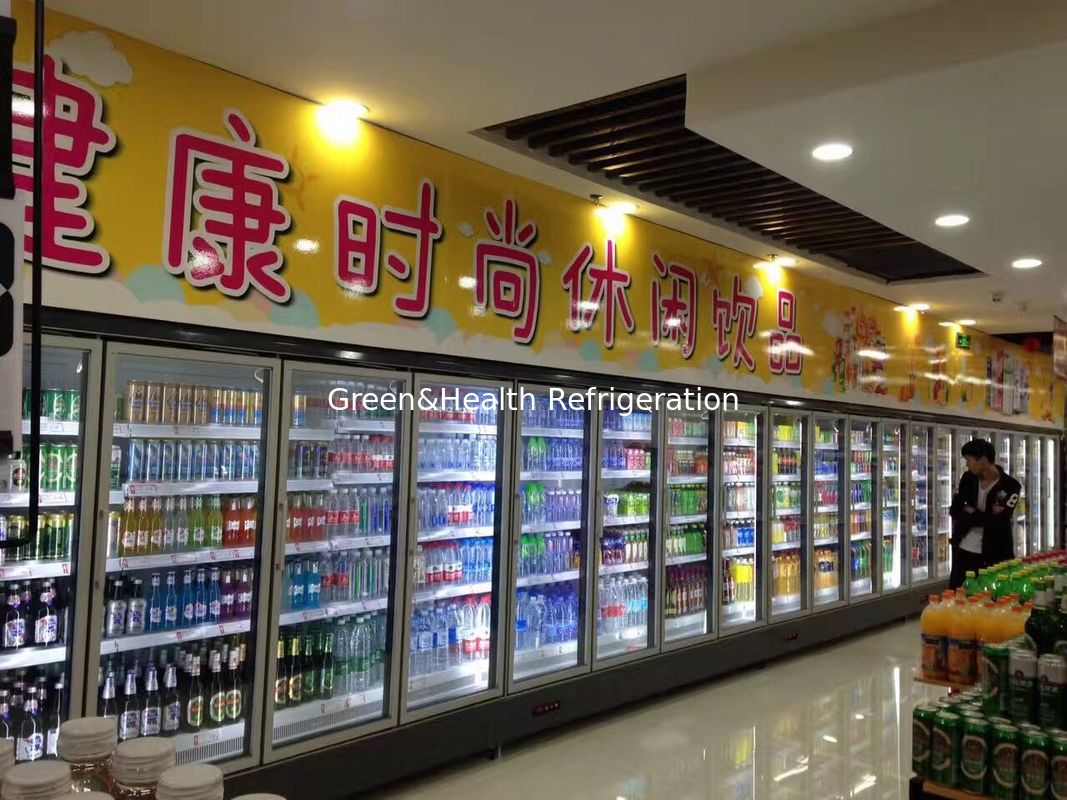 -18 ~ 22℃ Commercial Upright Glass Door Freezer For Meat Chicken / Ice Cream