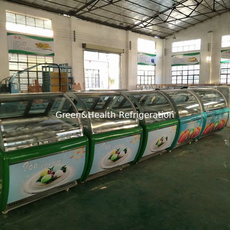 12 Pans Grey Color Italian Gelato Display Freezer For Ice Cream Shop