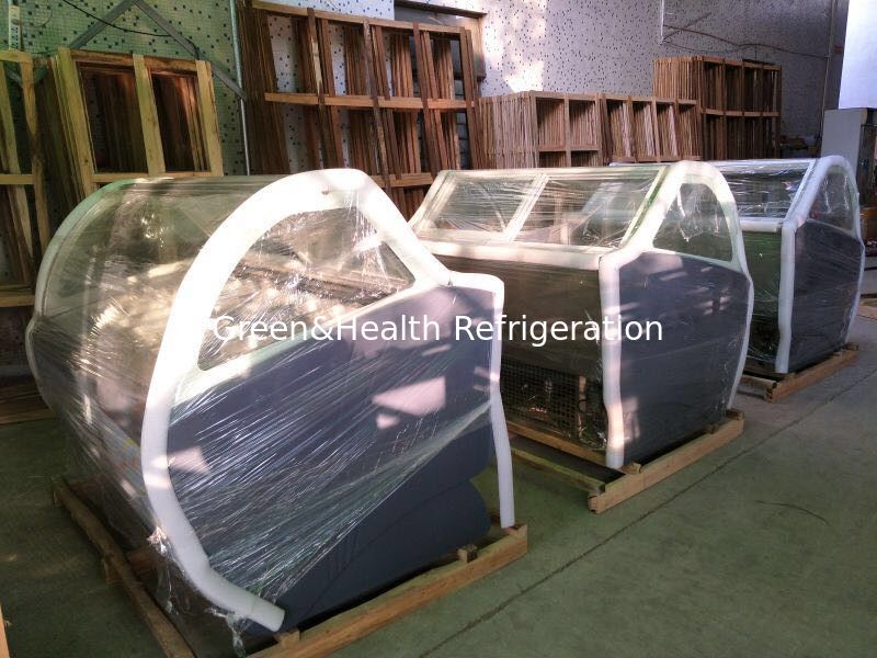 12 Pans Grey Color Italian Gelato Display Freezer For Ice Cream Shop