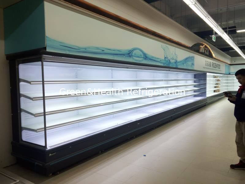 R22 Refrigerator Multideck Open Chiller With Customized Size / Vegetable Display Fridge