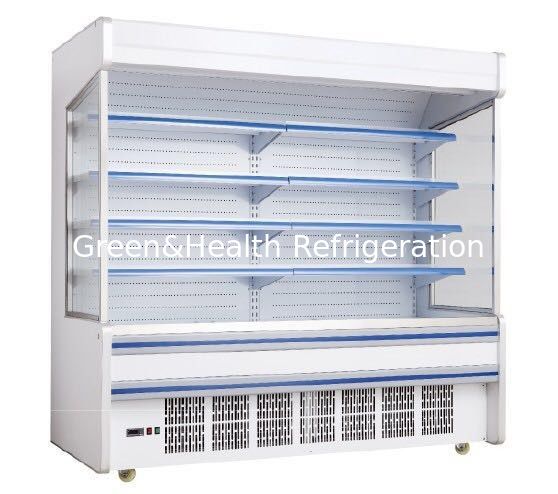 Green & Health Upright Vertical Multideck Open Chiller For Milk In Supermarket