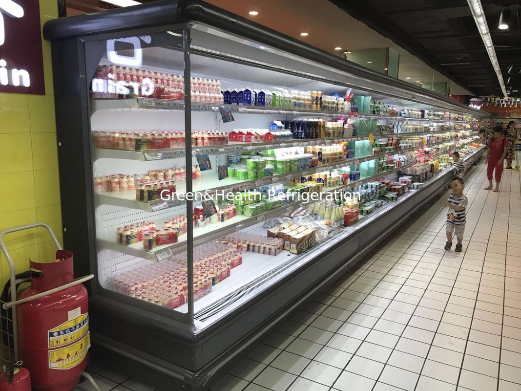 R22 Refrigerator Multideck Open Chiller With Customized Size / Vegetable Display Fridge