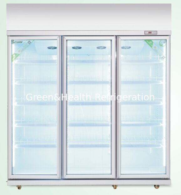 Automatic Defrost Commercial Glass Door Beverage Cooler For Supermarket With Heater