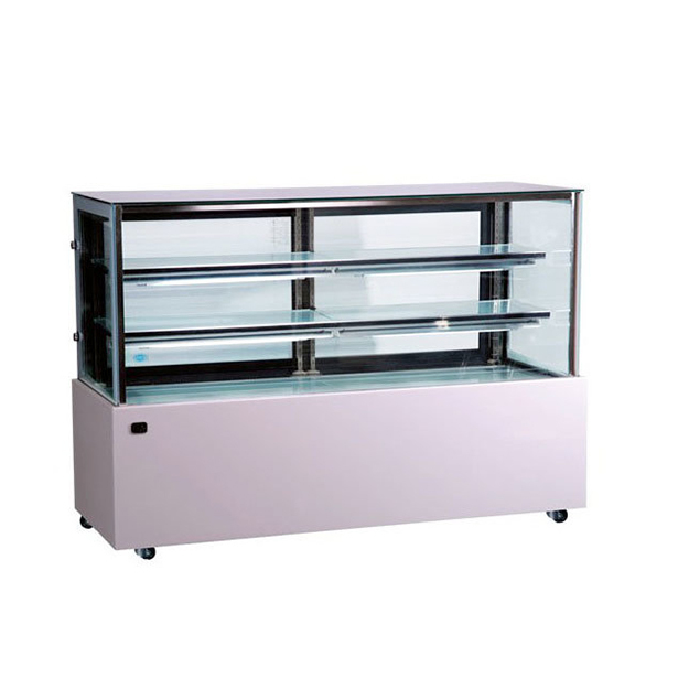 Factory Direct Sales Right Angle Stainless Steel Glass Material Cake Refrigeration Display Freezer