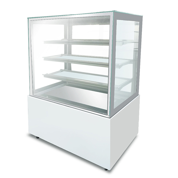 Factory Direct Sales Right Angle Stainless Steel Glass Material Cake Refrigeration Display Freezer