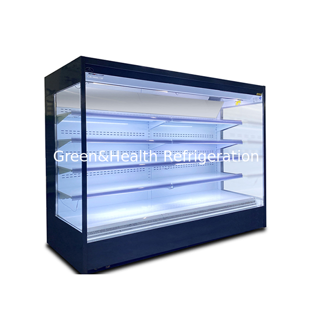Factory Direct Sales Open Angle Multi Shelf Supermarket Storage Air Curtain Cabinet Freezer