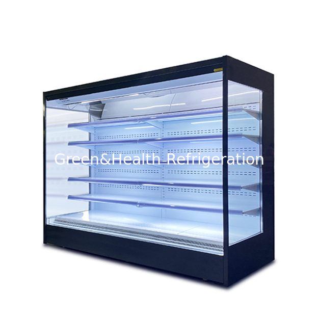 Factory Direct Sales Open Angle Multi Shelf Supermarket Storage Air Curtain Cabinet Freezer