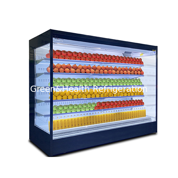 Factory Direct Sales Open Angle Multi Shelf Supermarket Storage Air Curtain Cabinet Freezer