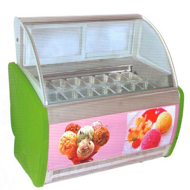 Double Row 14 Tray Large Capacity Ice Cream Storage Freezer For Sale
