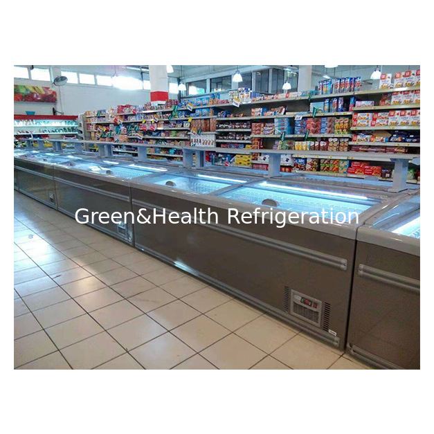 Supermarket Commercial Horizontal Product Frozen Storage Display Island Cabinet Freezer