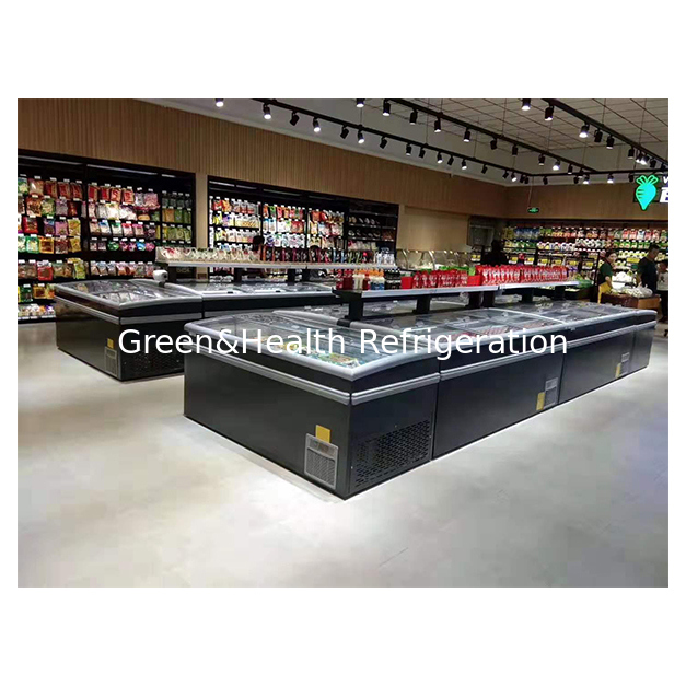 Supermarket Commercial Horizontal Product Frozen Storage Display Island Cabinet Freezer