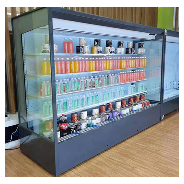 Right Angle Open Type Refrigerators With Multiple Shelves For Sale