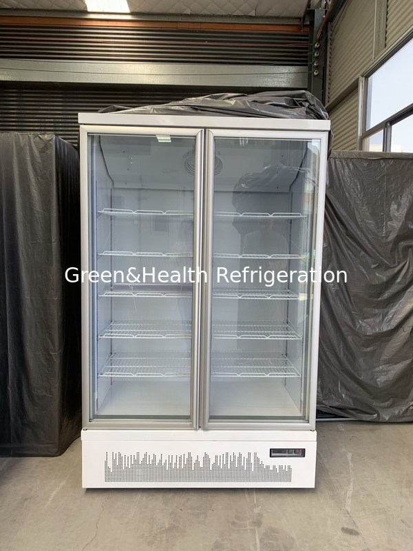 Commercial Upright Fridge 2 Glass Door Reach In Refrigerator Commercial Beverage Cooler