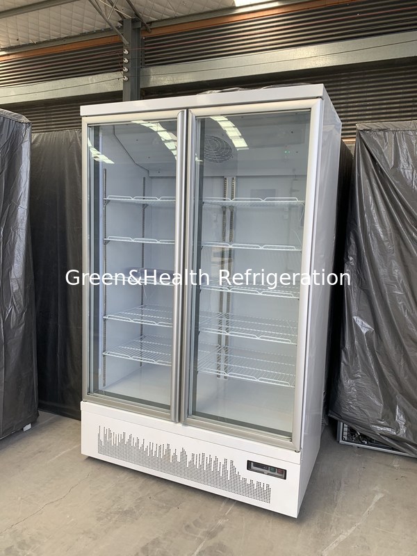 Commercial Upright Fridge 2 Glass Door Reach In Refrigerator Commercial Beverage Cooler