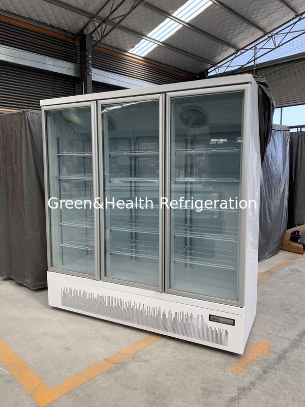 Commercial Upright Fridge 2 Glass Door Reach In Refrigerator Commercial Beverage Cooler