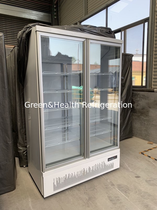 Commercial Upright Fridge 2 Glass Door Reach In Refrigerator Commercial Beverage Cooler