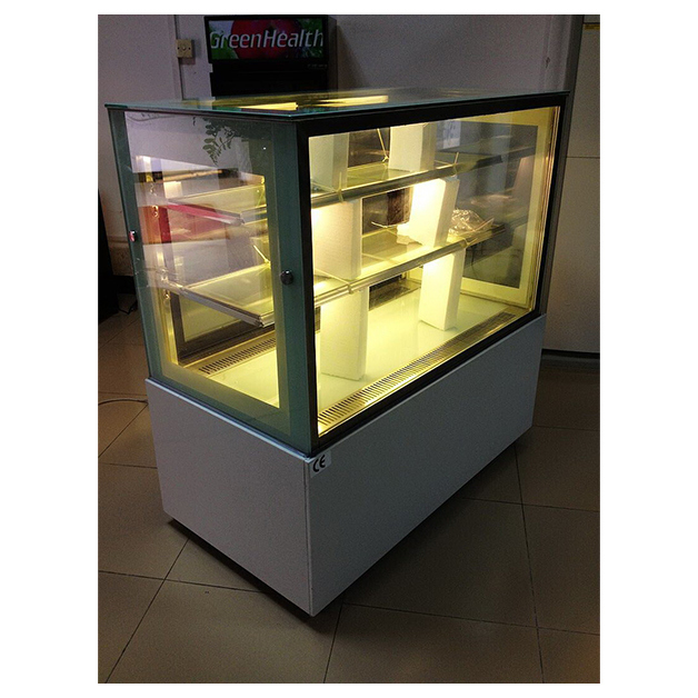 Three-Layer Shelves Cake Display Freezer with Marble Toughened Glass and Digital Thermostat for Cake Shops