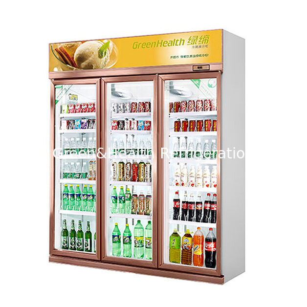 Commercial Beverage Display Freezer with 1154L Capacity Auto Defrost and Fan Cooling for Efficient Beverage Storage