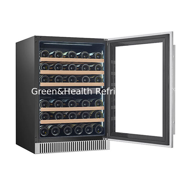 ETL Certificate Vertical High-End Single Door Multi Beech Wood Shelf Red Wine Refrigerated Storage Freezer