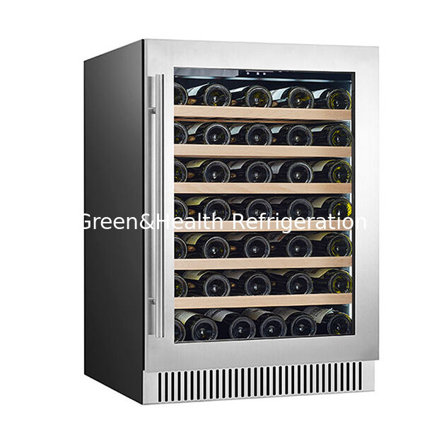 Vertical High-End Single Door Multi Beech Wood Shelf Red Wine Refrigerated Storage Freezer